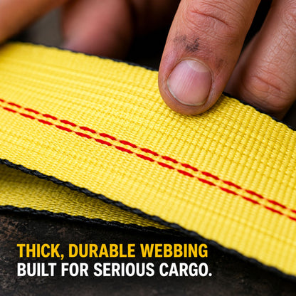 2" x 30' Ratchet Strap with Flat Hooks | WLL 3335 lbs