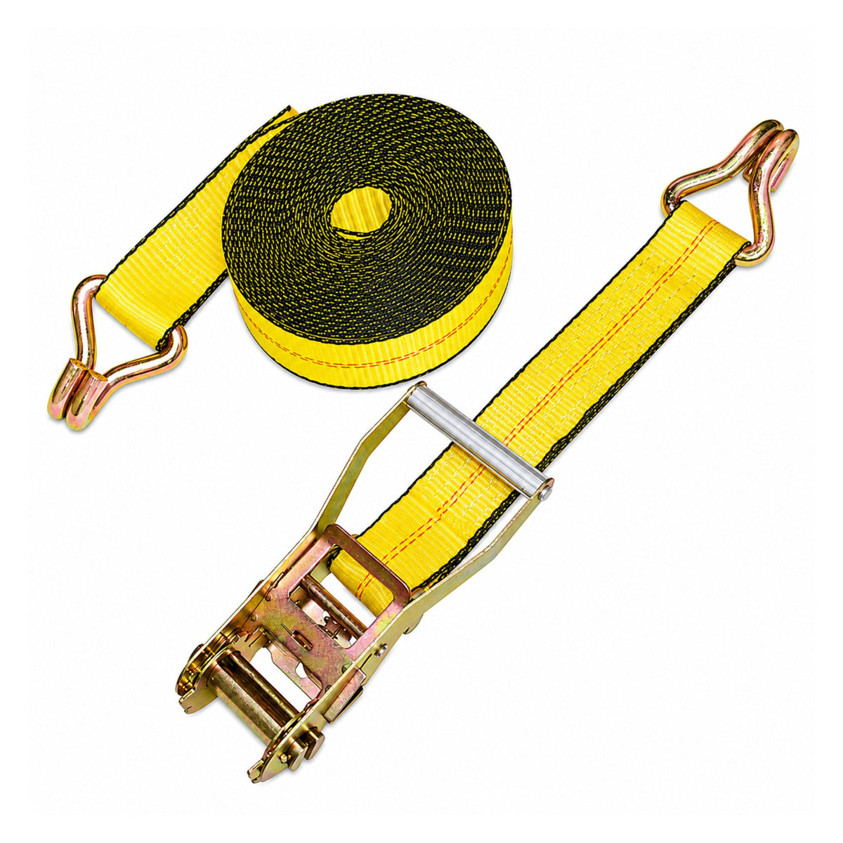 2" x 30' Ratchet Strap w/ Wire Hooks | WLL 3335 lbs