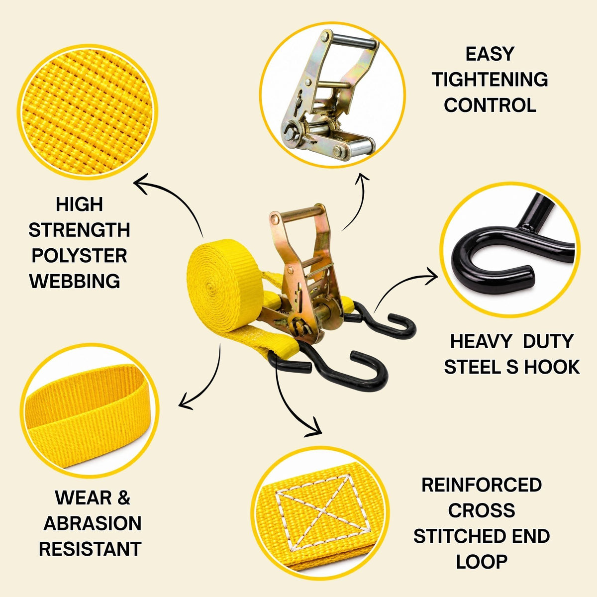 ratchet straps with s hooks